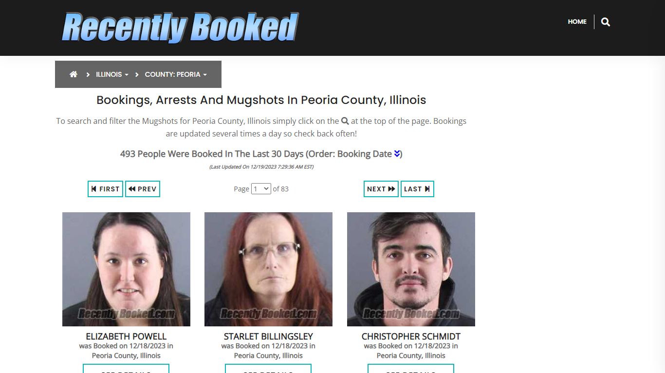 Recent bookings, Arrests, Mugshots in Peoria County, Illinois