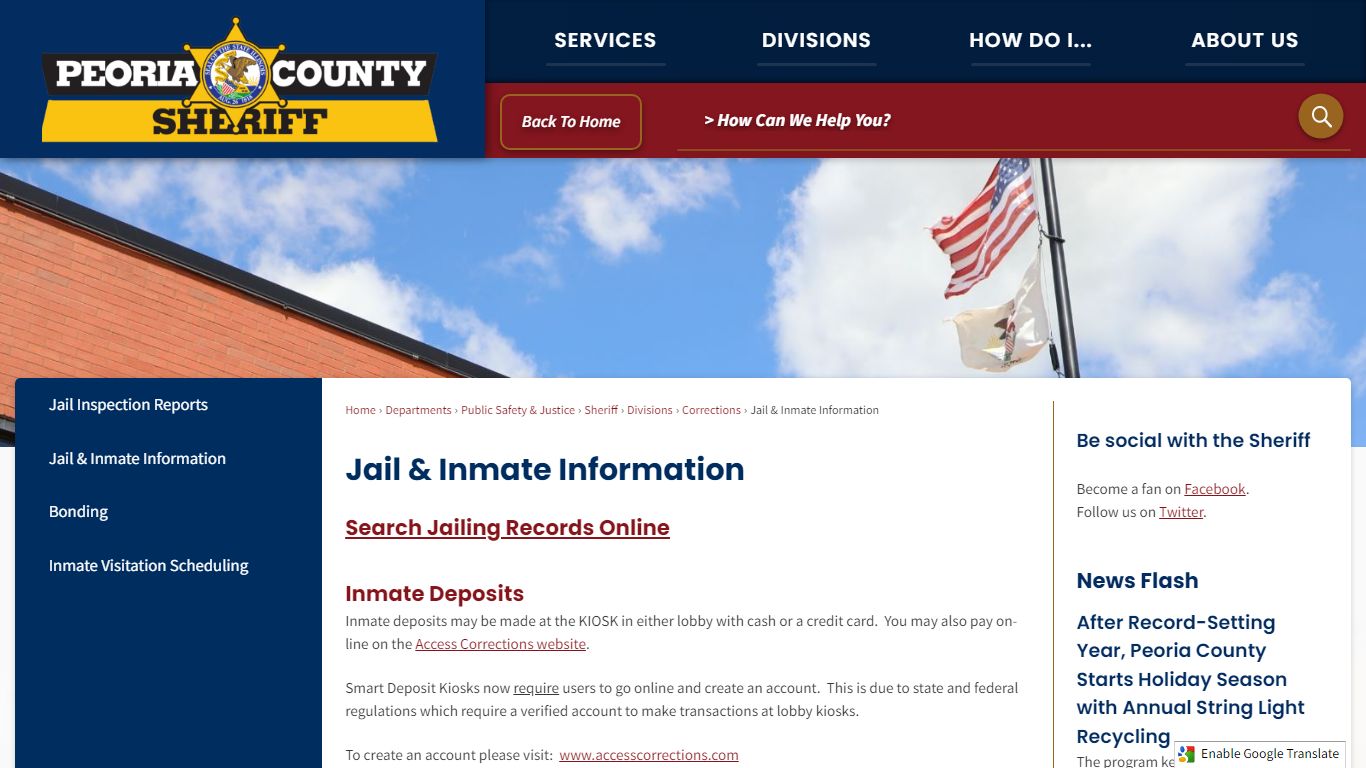 Jail & Inmate Information | Peoria County, IL