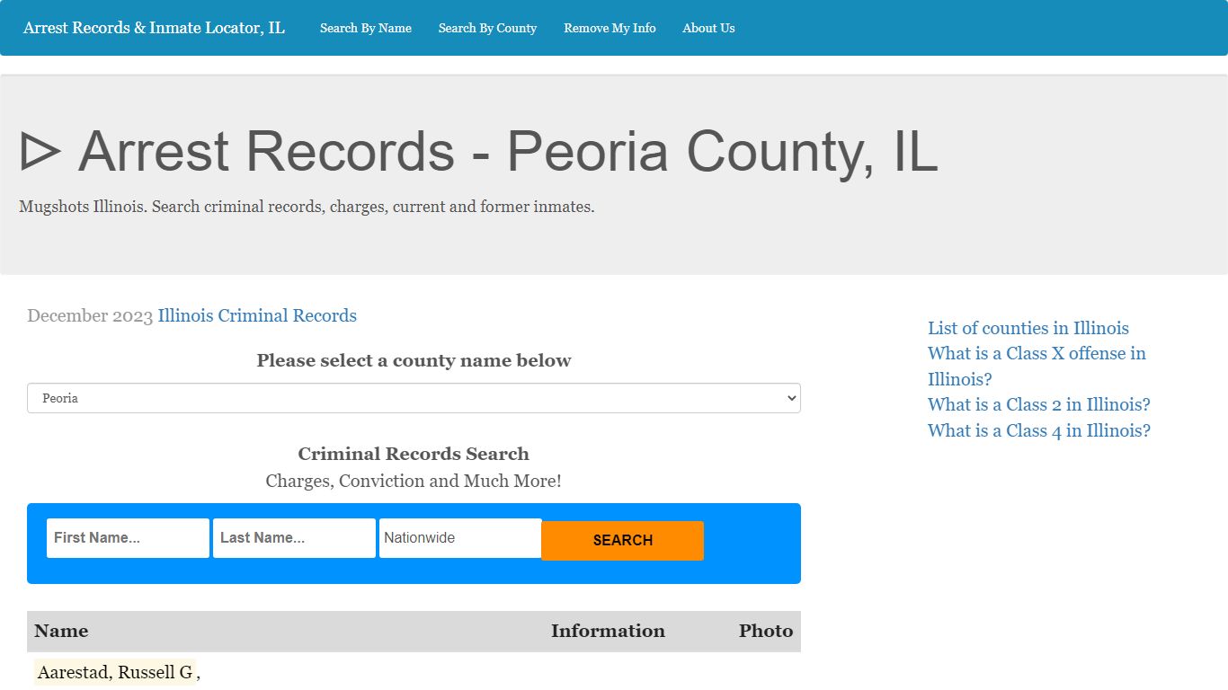 ᐅ Arrest Records - Peoria County, IL - IllinoisPrisonTalk